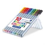 Fineliner Staedtler Triplus etui med 10 ass. farver